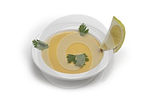 Lentil Soup isolated on white, Clipping Path included