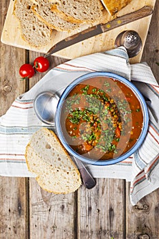 Lentil and tomato soup