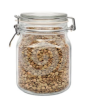 Lentils in a Glass Canister