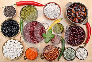 Lentils, peas and beans.