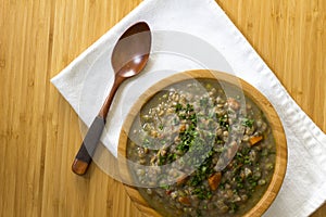 Lentils with vegetables photo