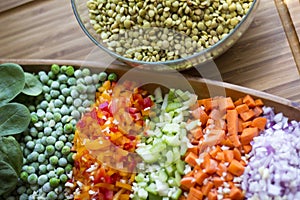 Lentils with vegetables photo