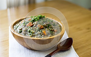 Lentils with vegetables photo