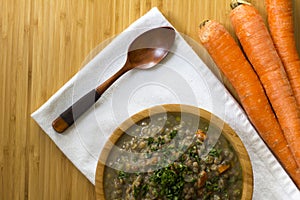 Lentils with vegetables photo