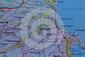 Lentini, Italy, on a road m