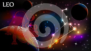 Leo Astrological Sign and copy space