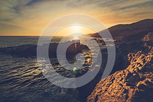 Leo Carrillo State Beach At Sunset