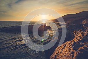 Leo Carrillo State Beach At Sunset