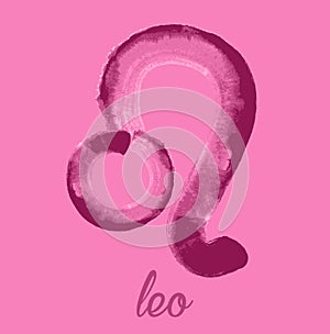 Leo icon of zodiac, Vector icon. astrological signs, colorful image of horoscope. Watercolour style