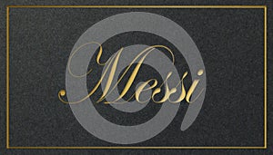 Leo Messi footballer Name Card: Golden Shining Elegance photo