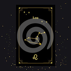 Leo Signs, Zodiac Background. Beautiful vector images