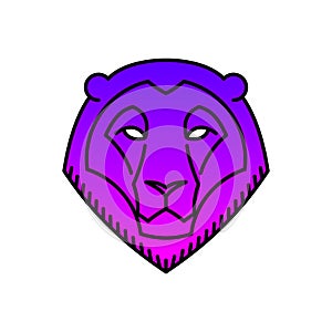 Leo star sign Lion astrological symbol, logo, emblem. Thin line geometric illustration. Vector outline zodiac symbol The king of