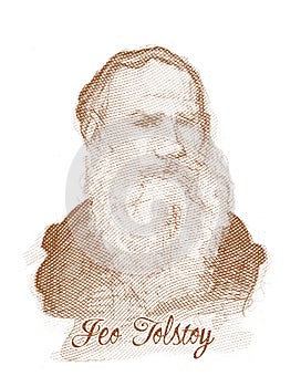 Leo Tolstoy Engraving Style Sketch Portrait