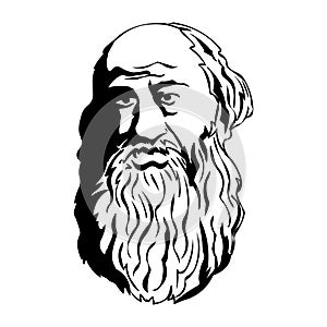 Leo Tolstoy.Vector portrait of Leo Tolstoy