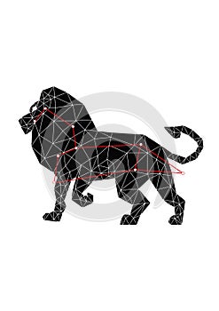Leo zodiac black white isolated constellation. Digital horoscope symbol lion for astrology predictions. Zodiacal sign constellatio
