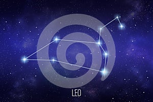 Leo zodiac constellation. Astronomy or astrology illustration