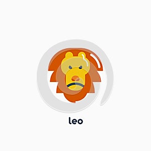 Leo zodiac sign, astrological, horoscope symbol. Flat icon. Vector illustration