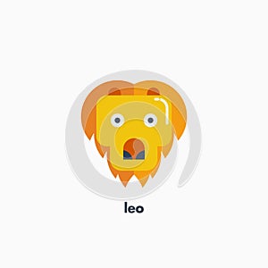 Leo zodiac sign, astrological, horoscope symbol. Flat icon. Vector illustration