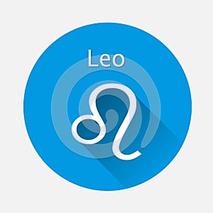 Leo zodiac sign. Astrological symbol icon in circle with long s