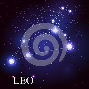 Leo zodiac sign of the beautiful bright stars