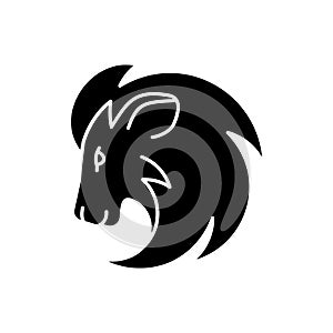 Leo zodiac sign black glyph icon