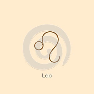 Leo Zodiac sign Icon in a Minimal Linear Style. Vector Horoscope Symbol for Astrology, Calendar, Tattoo, t-shirt print