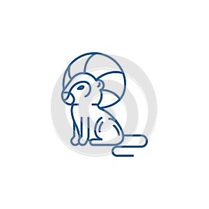 Leo zodiac sign line icon concept. Leo zodiac sign flat  vector symbol, sign, outline illustration.