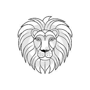 Leo zodiac sign in linear style