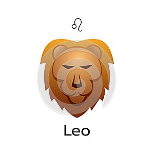 Leo zodiac sign logo icon isolated horoscope symbol vector illustration