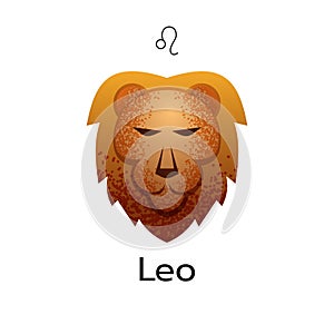 Leo zodiac sign logo icon isolated horoscope symbol vector illustration