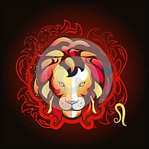 Leo zodiac vector sign horoscope