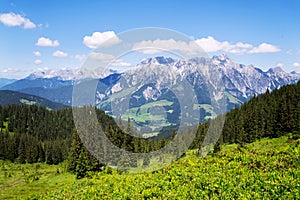Leogang Mountains Leoganger Steinberge with highest Birnhorn, Alps, Austria