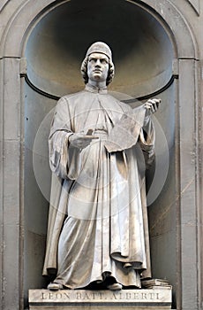 Leon Battista Alberti, statue in the Niches of the Uffizi Colonnade in Florence photo