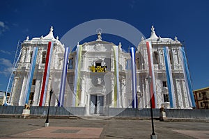 Leon cathedral in a festivity day