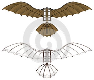 Leonardo da Vinci Flying Machine Vector photo