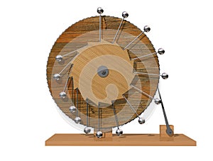 Perpetuum mobile. Leonardo da Vinci`s perpetual motion machine.