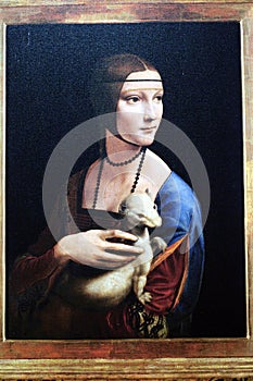 Leonardo da Vinci`s portrait of a lady with an ermine