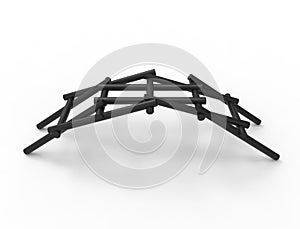 Leonardo Da vinci self supporting bridge isolated in white background photo