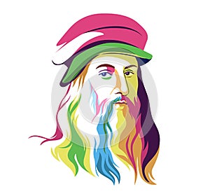 Leonardo Da Vinci vector portrait