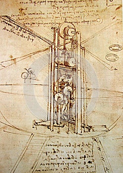 Leonardo\'s engineering drawing
