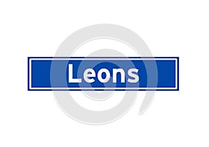 Leons isolated Dutch place name sign. City sign from the Netherlands. photo