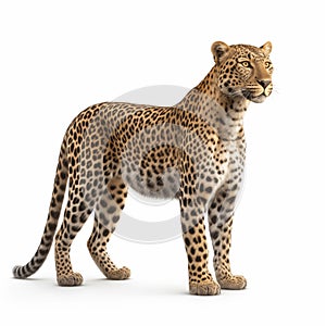 Leopard African Safari Animal on White Background