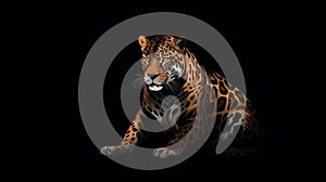 Jaguar with a black background illustration