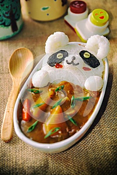 Leopard Cat Onigiri in Japanese Curry Lovely/Cute Food