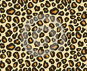 Leopard / cheetah skin seamless pattern, abstract animal background, vector illustration.