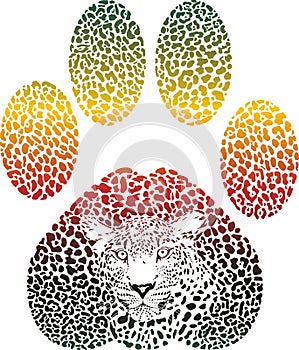 Leopard color footprint