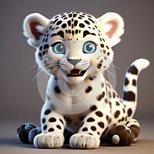 Leopard Cub Loveliness: 3D Rendering Delight