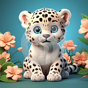 Leopard Cub Loveliness: 3D Rendering Delight