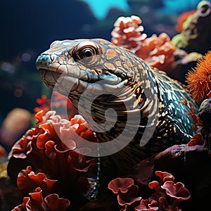 Leopard dragon moray underwater