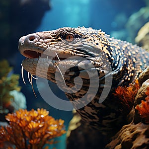 Leopard dragon moray underwater